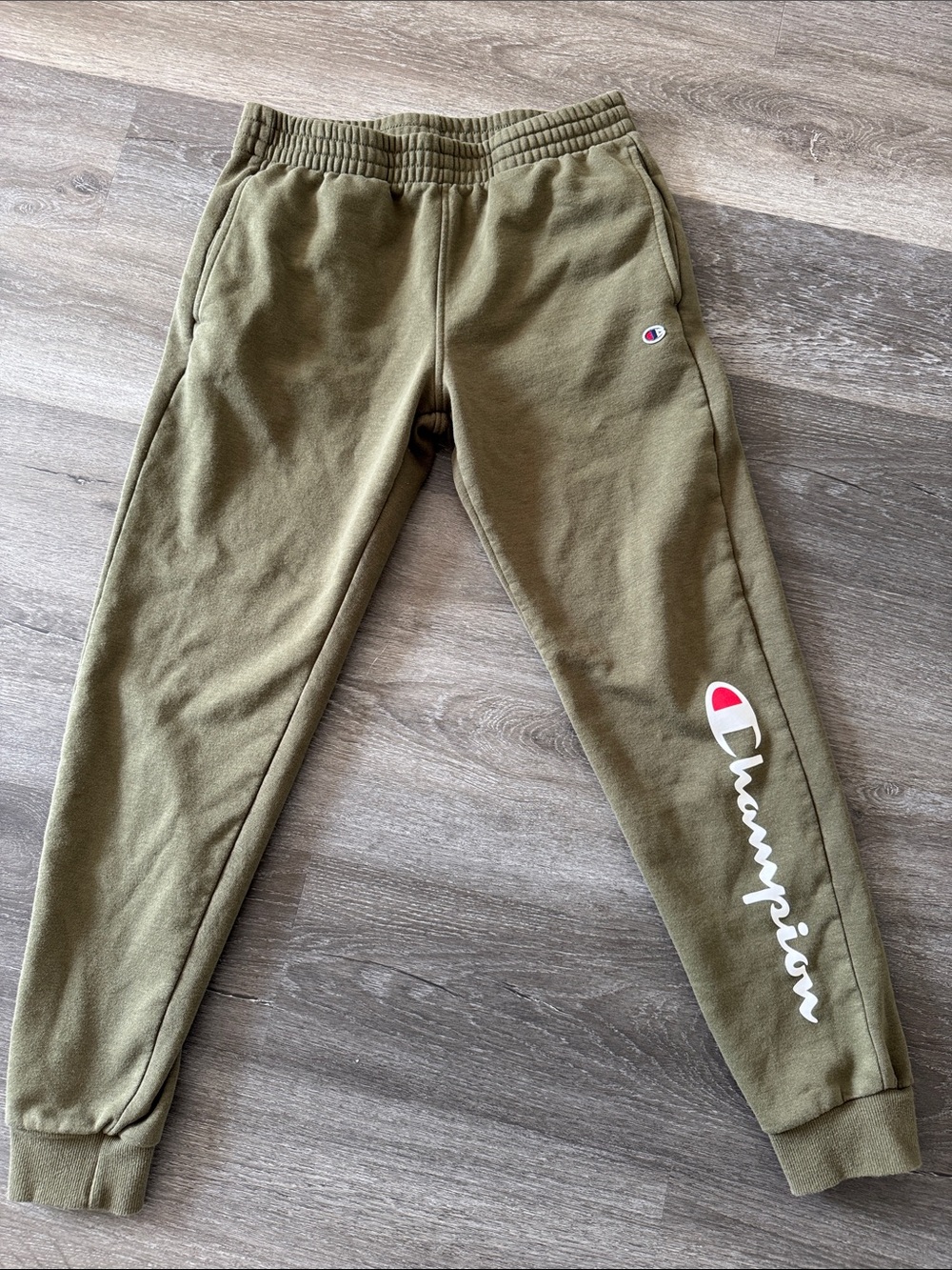 Champion Kids Olive Green Logo Fleece Joggers